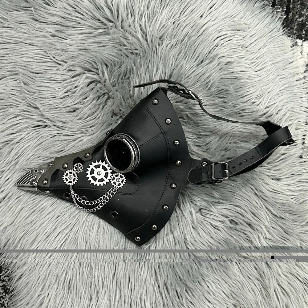 Black‎ Plague Doctor Halloween Costume Bird Nose Steampunk Cosplay Party Mask